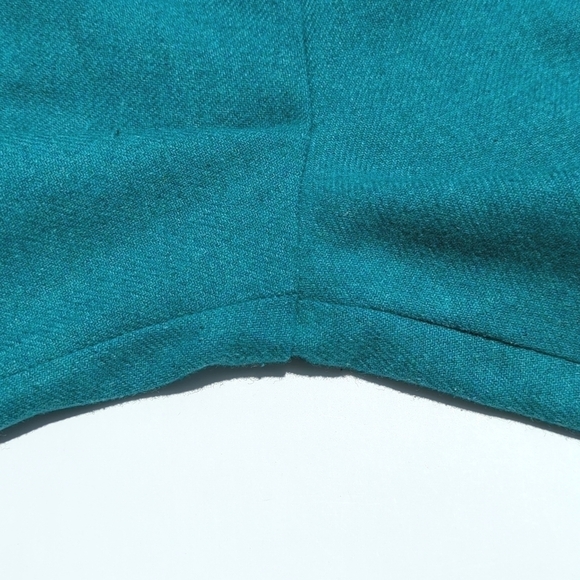 TanJay 90's Vintage Wool Blend High Waisted Straight Leg Trousers Teal Blue 10 - Picture 10 of 12